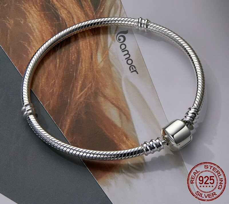 925 Sterling Silver Snake Chain Bracelet - TEA LU SHOP