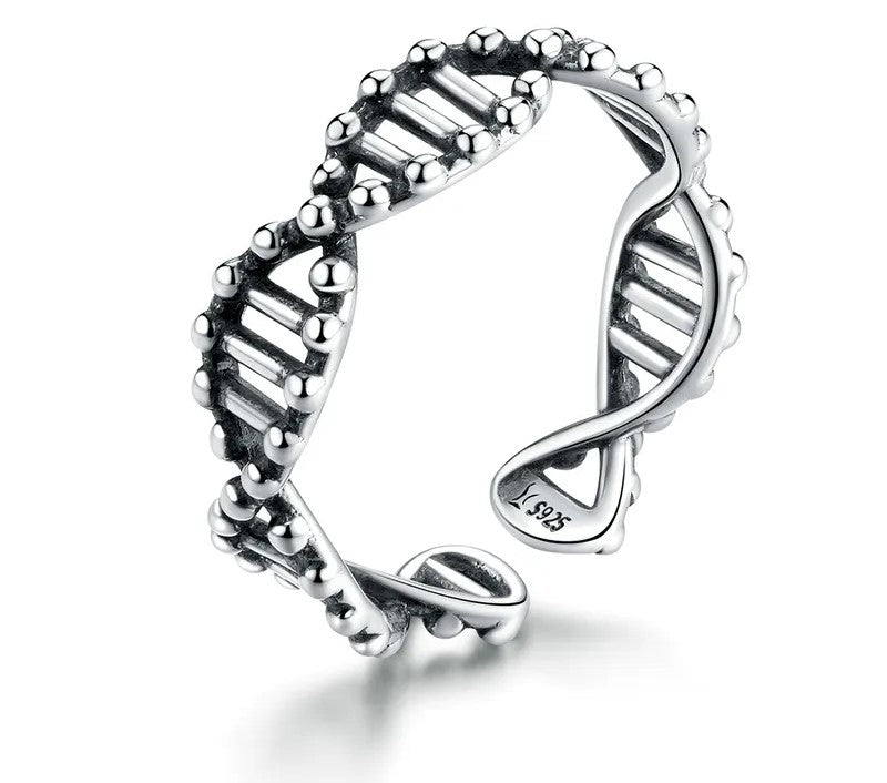 925 Sterling Silver Open Adjustable Ring - TEA LU SHOP