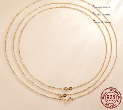 925 Sterling Silver Classic Basic Chain - TEA LU SHOP