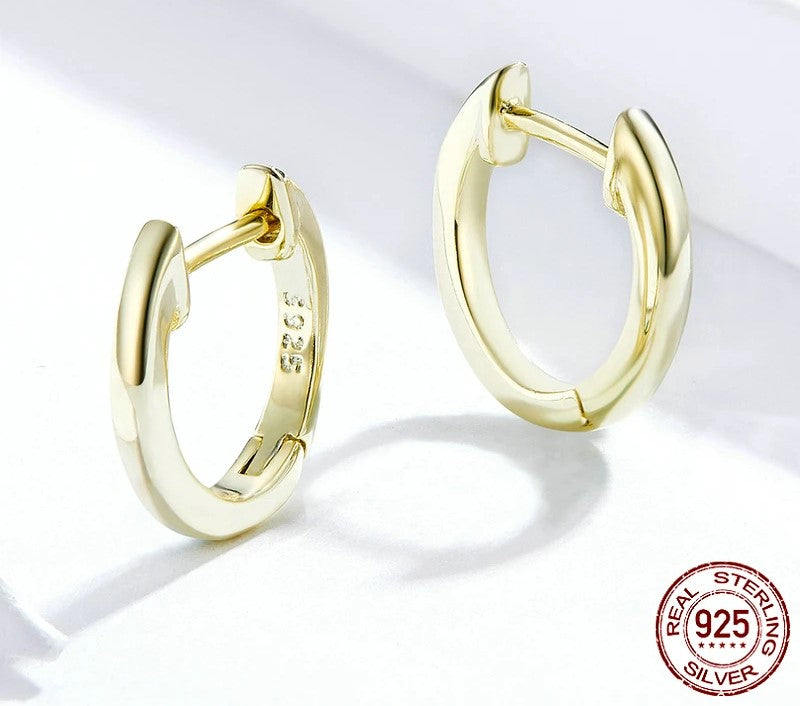 925 Sterling Silver Tiny Hoop Earrings - TEA LU SHOP