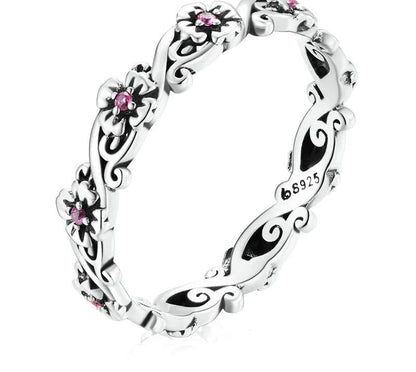 925 Sterling Silver Vintage Pattern Ring - TEA LU SHOP