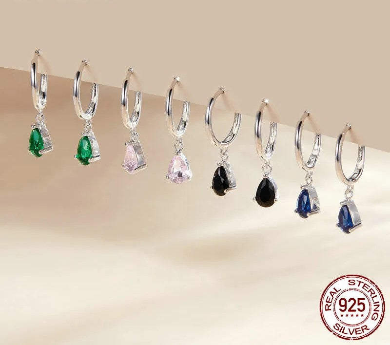 925 Sterling Silver Water Drop Earrings - TEA LU SHOP