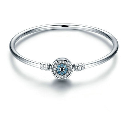 925 Sterling Silver Blue Evil Eye Bracelet - TEA LU SHOP