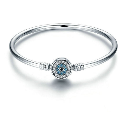 925 Sterling Silver Blue Evil Eye Bracelet - TEA LU SHOP