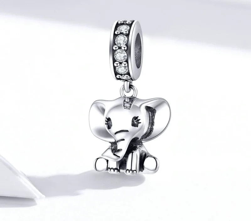 925 Sterling Silver Elephant Pendant Bracelet - TEA LU SHOP