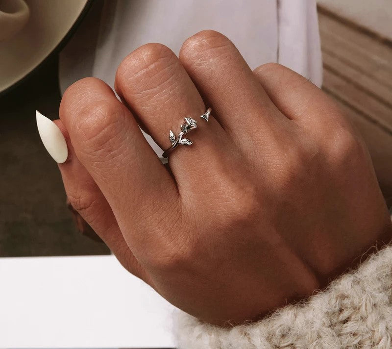 3D Rose Design Ring 