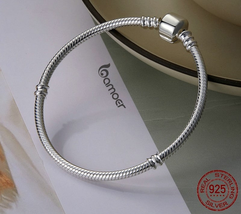 925 Sterling Silver Snake Chain Bracelet - TEA LU SHOP