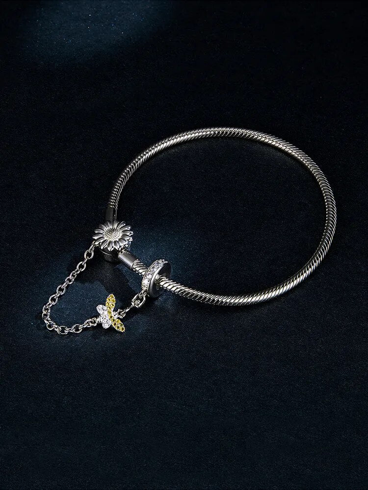 925 Sterling Silver Charm Bracelet - TEA LU SHOP
