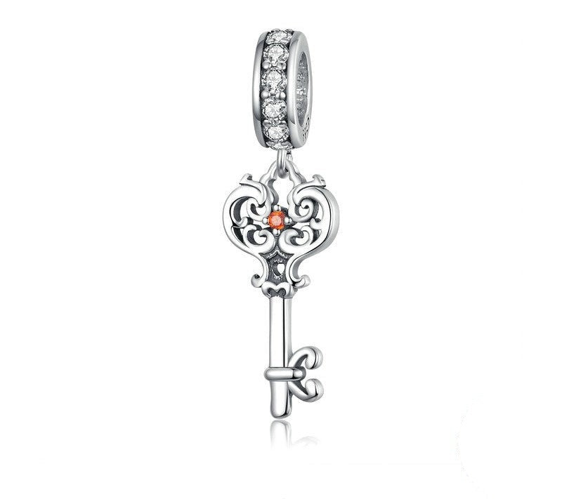 925 Sterling Silver Vintage Key Pendant - TEA LU SHOP