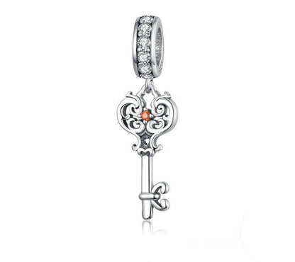 925 Sterling Silver Vintage Key Pendant - TEA LU SHOP