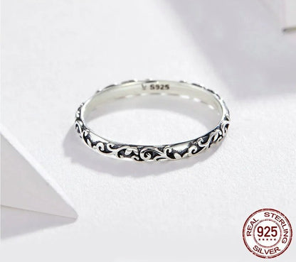 925 Sterling Silver Vintage Minimalist Ring - TEA LU SHOP
