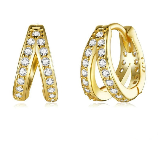 925 Sterling Silver Classic Zircon Geometry Earrings - TEA LU SHOP