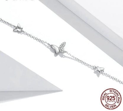 925 Sterling Silver Flying Butterfly Bracelet - TEA LU SHOP