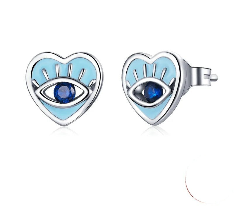 925 Sterling Silver Blue Devil Eye Earrings - TEA LU SHOP