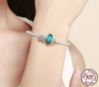 925 Sterling Silver Daisy Flower Bracelet - TEA LU SHOP