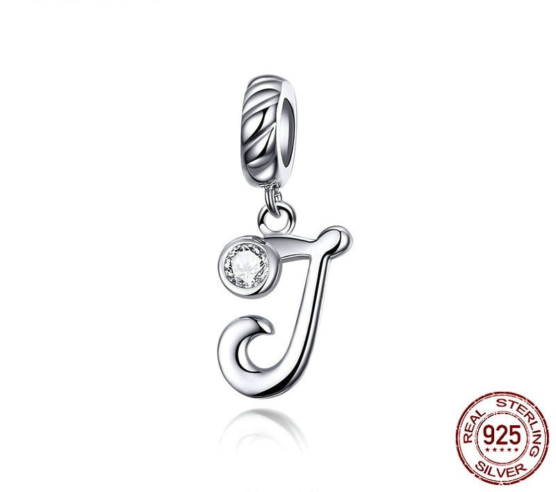 925 Sterling Silver Letters Pendants - TEA LU SHOP