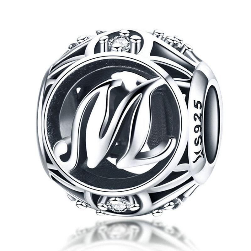 925 Sterling Silver Letter Charms - TEA LU SHOP