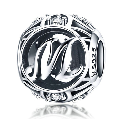 925 Sterling Silver Letter Charms - TEA LU SHOP
