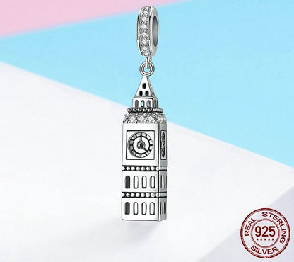 925 Sterling Silver British Big Ben Pendant - TEA LU SHOP