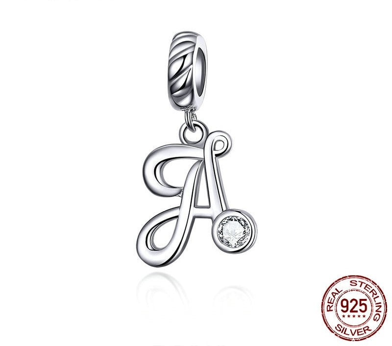 925 Sterling Silver Letters Pendants - TEA LU SHOP