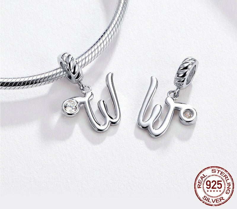 925 Sterling Silver Letters Pendants - TEA LU SHOP