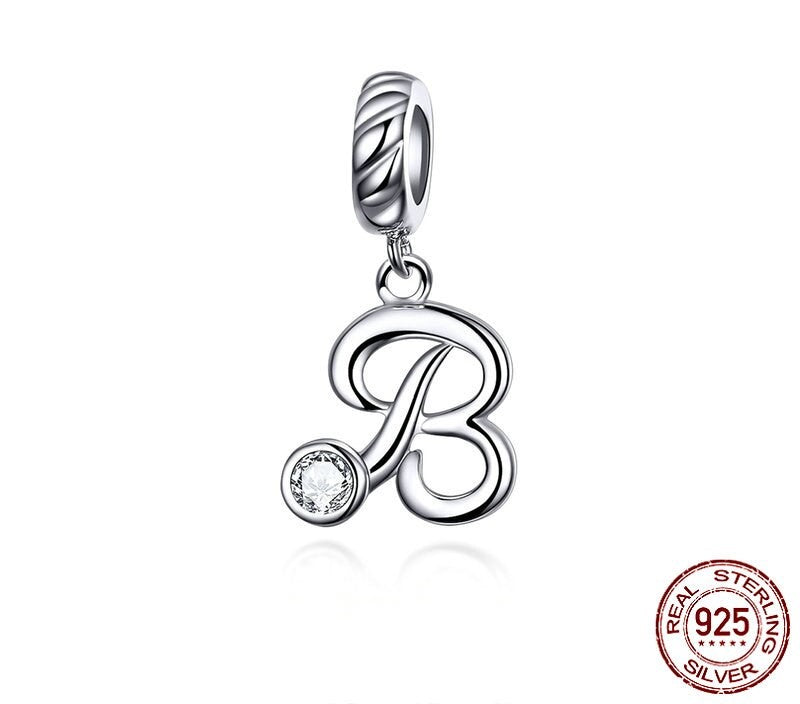 925 Sterling Silver Letters Pendants - TEA LU SHOP