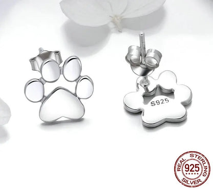 Sterling Silver Paw Earrings 