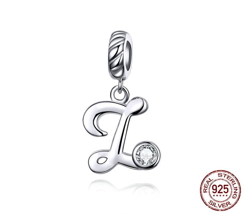 925 Sterling Silver Letters Pendants - TEA LU SHOP