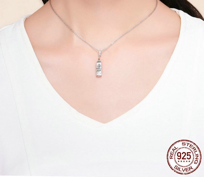 925 Sterling Silver British Big Ben Pendant - TEA LU SHOP
