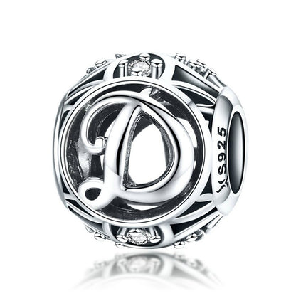 925 Sterling Silver Letter Charms - TEA LU SHOP
