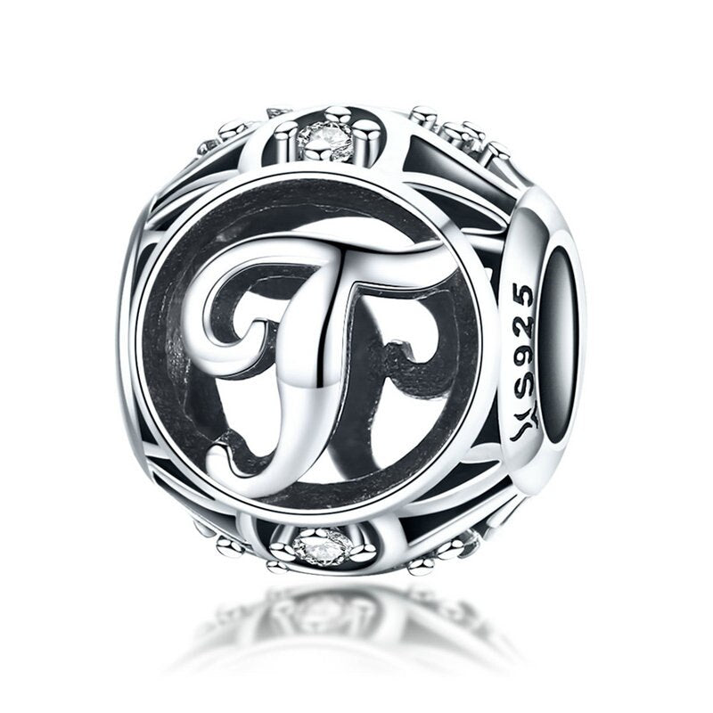 925 Sterling Silver Letter Charms - TEA LU SHOP