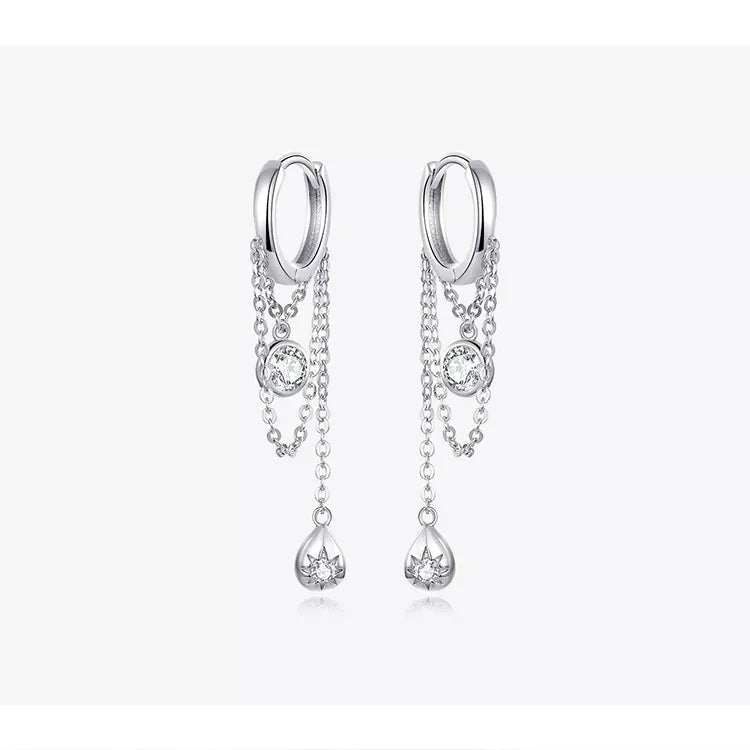 925 Sterling Silver Waterdrop Geometric Earrings - TEA LU SHOP