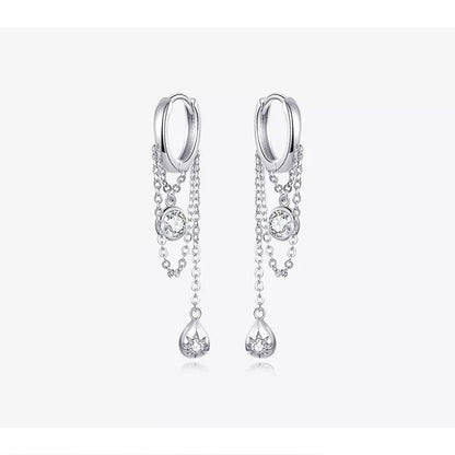 925 Sterling Silver Waterdrop Geometric Earrings - TEA LU SHOP