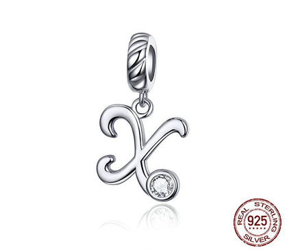 925 Sterling Silver Letters Pendants - TEA LU SHOP