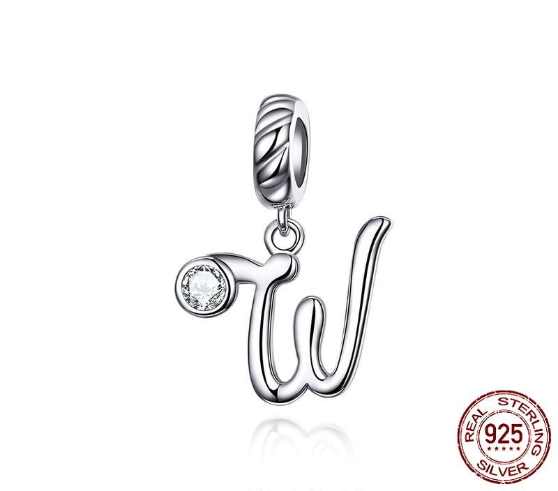 925 Sterling Silver Letters Pendants - TEA LU SHOP