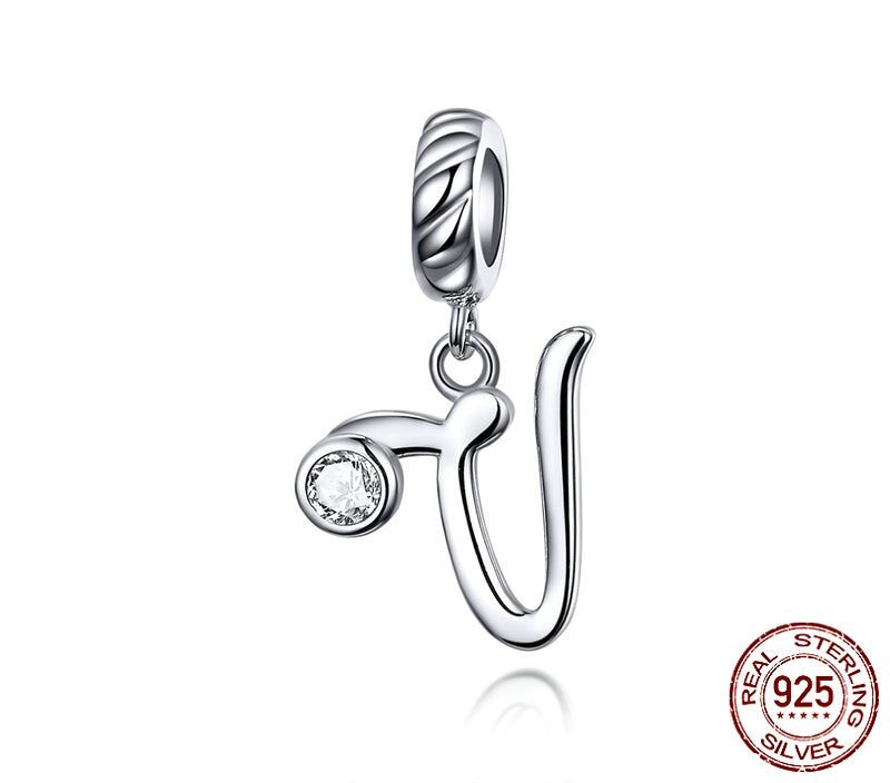 925 Sterling Silver Letters Pendants - TEA LU SHOP