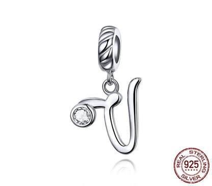 925 Sterling Silver Letters Pendants - TEA LU SHOP