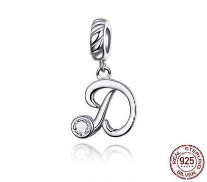 925 Sterling Silver Letters Pendants - TEA LU SHOP
