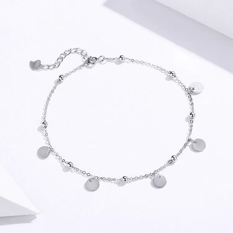 925 Sterling Silver Minimalist Summer Anklet - TEA LU SHOP
