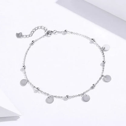 925 Sterling Silver Minimalist Summer Anklet - TEA LU SHOP