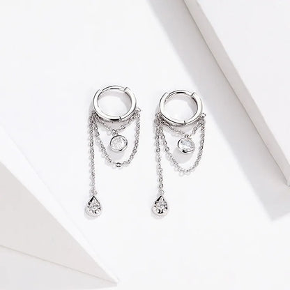 925 Sterling Silver Waterdrop Geometric Earrings - TEA LU SHOP