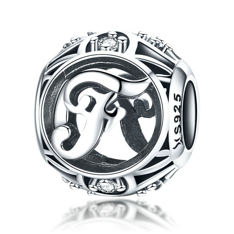 925 Sterling Silver Letter Charms - TEA LU SHOP