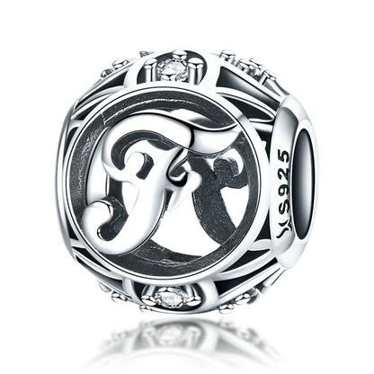 925 Sterling Silver Letter Charms - TEA LU SHOP