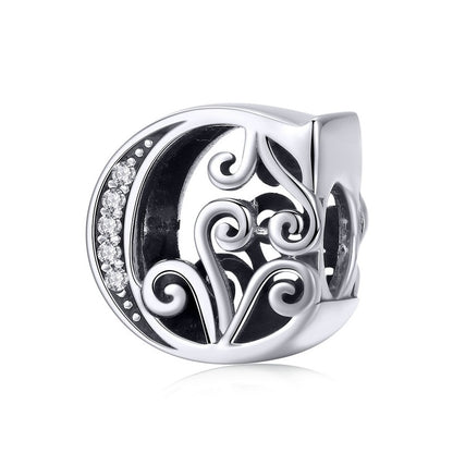 925 Sterling Silver Letter Charm - TEA LU SHOP