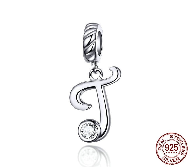 925 Sterling Silver Letters Pendants - TEA LU SHOP