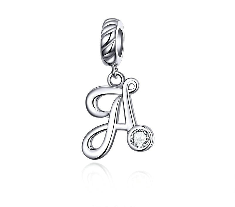 925 Sterling Silver Letters Pendants - TEA LU SHOP