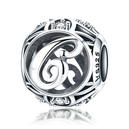 925 Sterling Silver Letter Charms - TEA LU SHOP