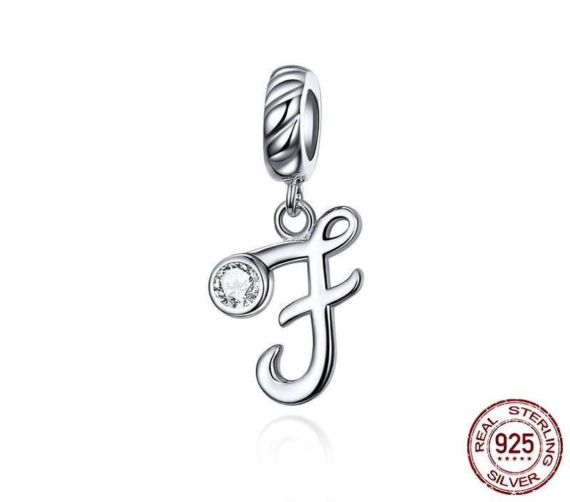 925 Sterling Silver Letters Pendants - TEA LU SHOP