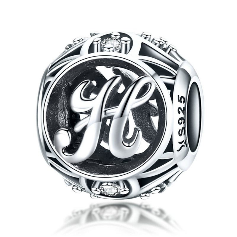 925 Sterling Silver Letter Charms - TEA LU SHOP