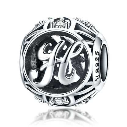 925 Sterling Silver Letter Charms - TEA LU SHOP